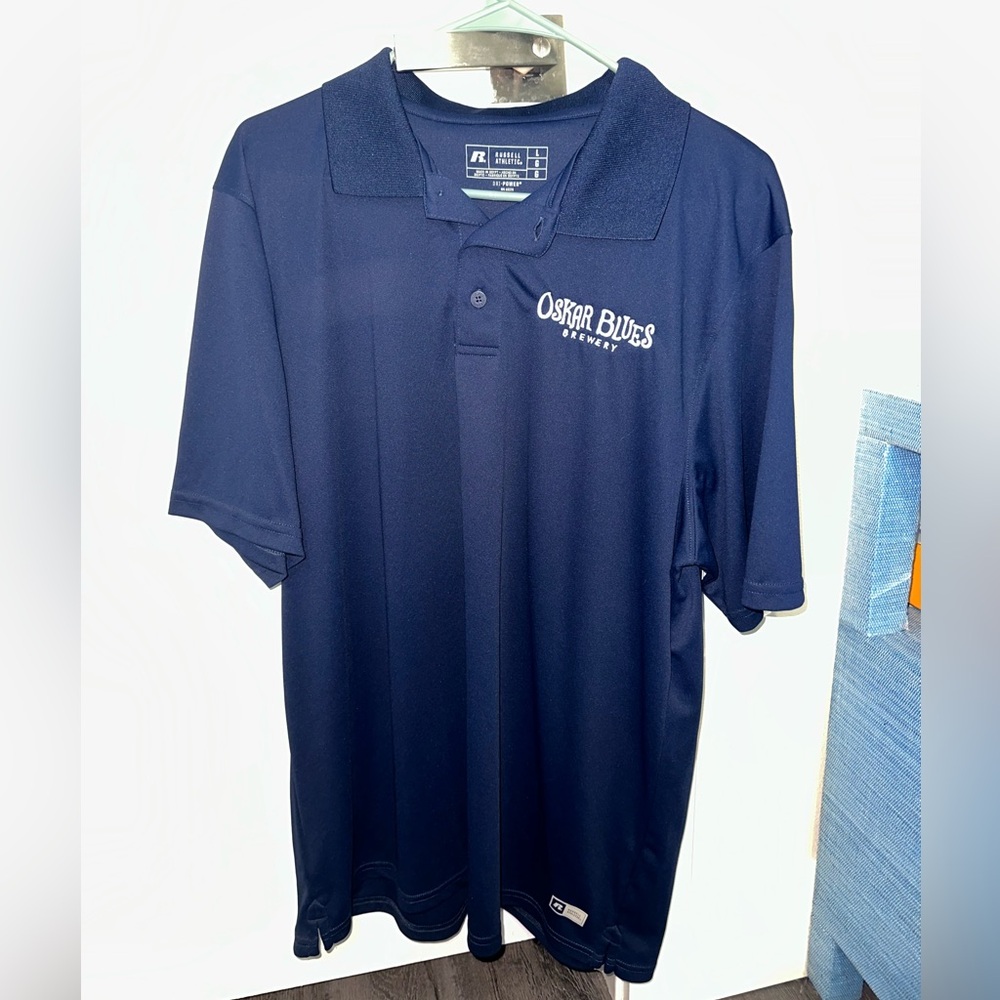 Oscar Blues Brewing Russell Athletic Navy Polo Shirt